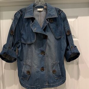 NWOT Chico’s Modern Denim Trench Jacket size Medium